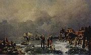 Andreas Achenbach Ufer des zugefrorenen Meeres (Winterlandschaft) France oil painting artist